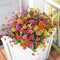 Summer Potted Artificial Flowers for Outdoors, 12 Bundles Multicolor Faux Silk Flower Spring Summer Decoration